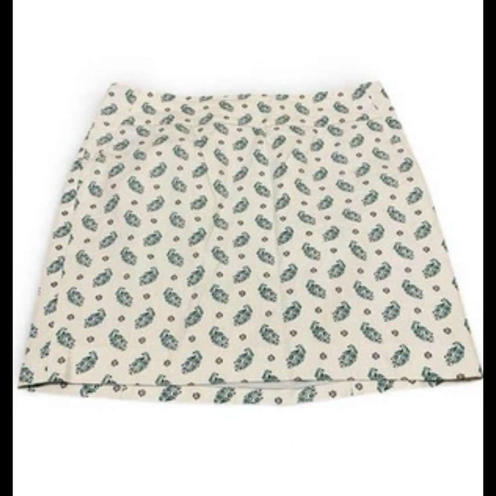 Ann Taylor mint blue printed‎ career lined skirt - Size 10